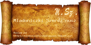 Mladoniczki Szerénusz névjegykártya